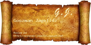 Goszman Jagelló névjegykártya